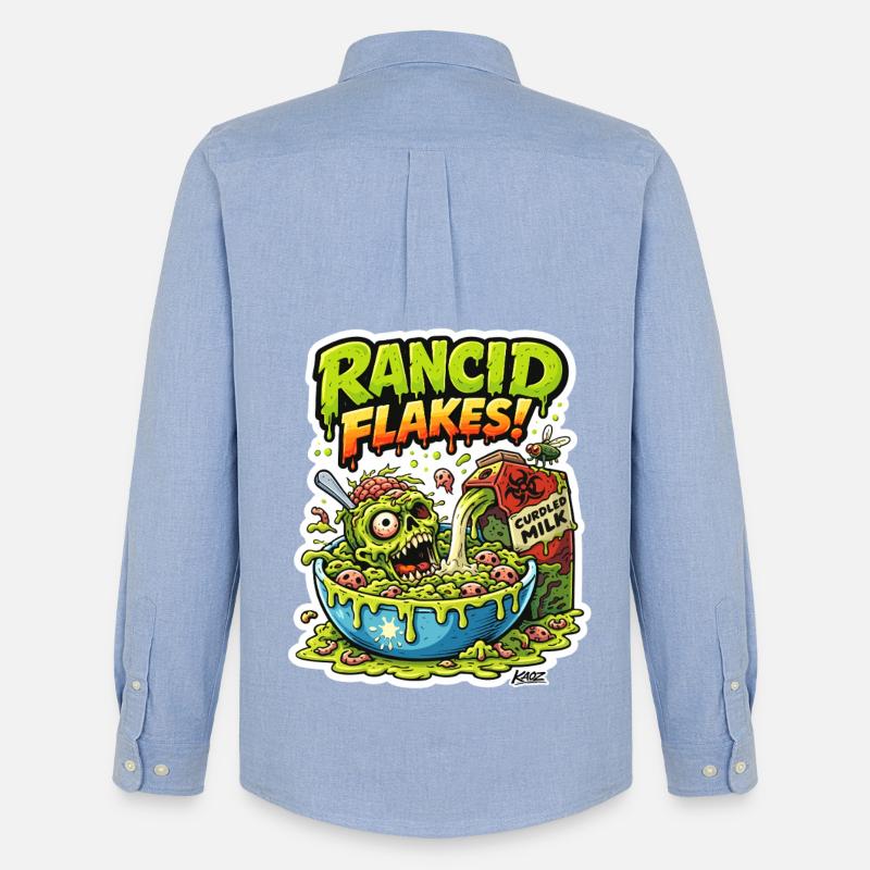 Ekelhaftes Schädelflockenmonster - Männer Oxford Hemd von Stanley/Stella - Carolina Blue