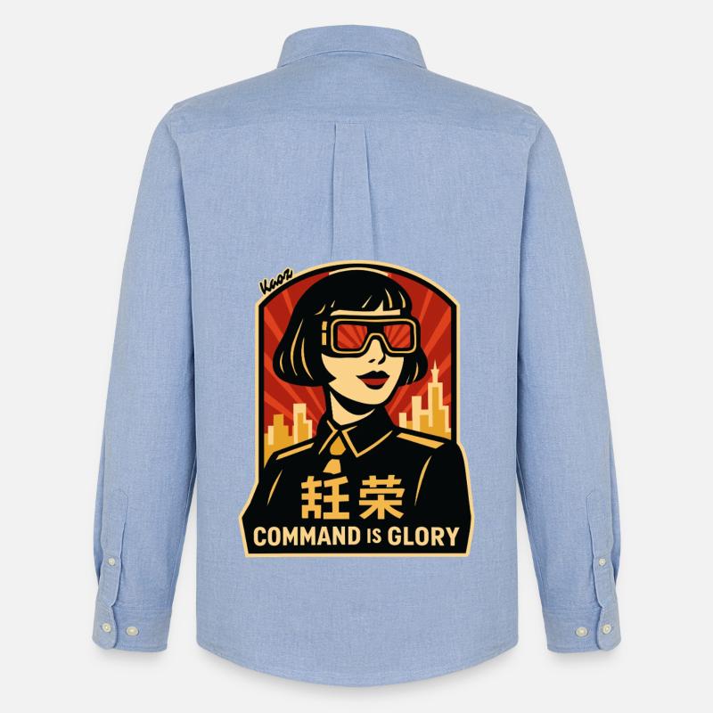 Command Is Glory Retro-Poster - Männer Oxford Hemd von Stanley/Stella - Carolina Blue