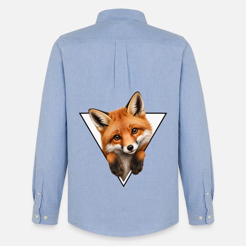 Fuchs im Dreieck-Illustration - Männer Oxford Hemd von Stanley/Stella - Carolina Blue