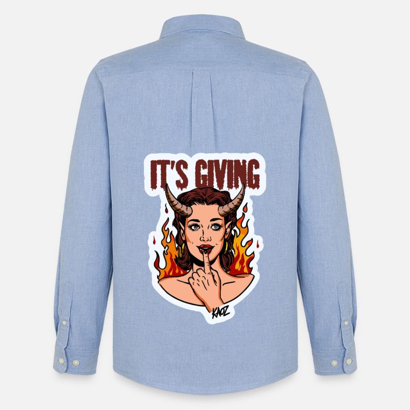 Devilish Diva Flame - Men's Oxford Shirt by Stanley/Stella - carolina blue
