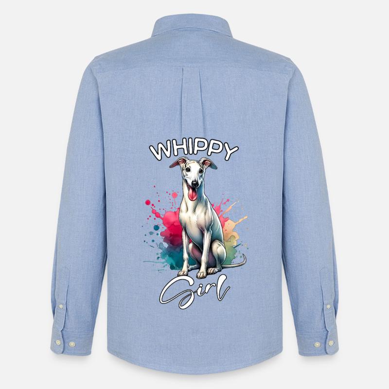 Whippet Mädchen Windhund - Männer Oxford Hemd von Stanley/Stella - Carolina Blue