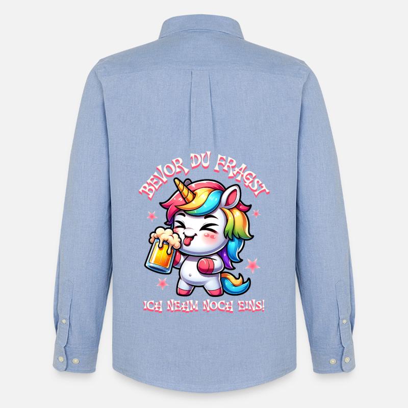 Buntes Einhorn Bier Feier - Männer Oxford Hemd von Stanley/Stella - Carolina Blue