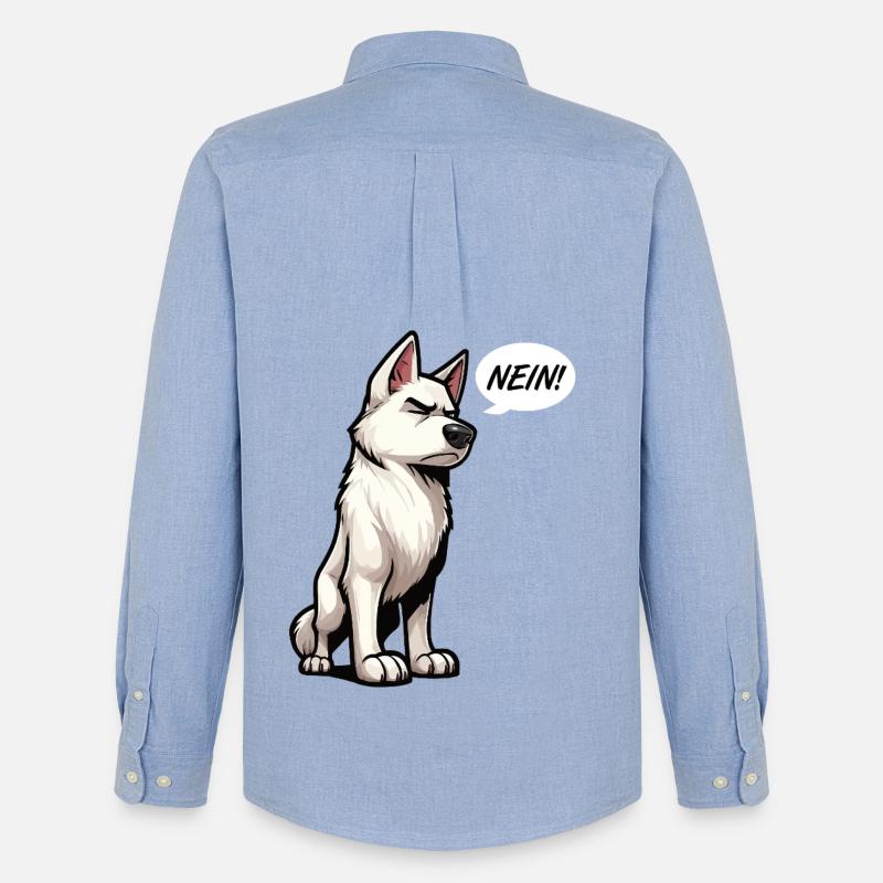 Nein Weißer Schäferhund Schäferhund Schäferhunde - Männer Oxford Hemd von Stanley/Stella - Carolina Blue