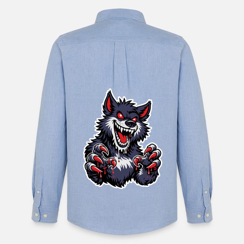 Werwolf mit roten Krallen - Männer Oxford Hemd von Stanley/Stella - Carolina Blue