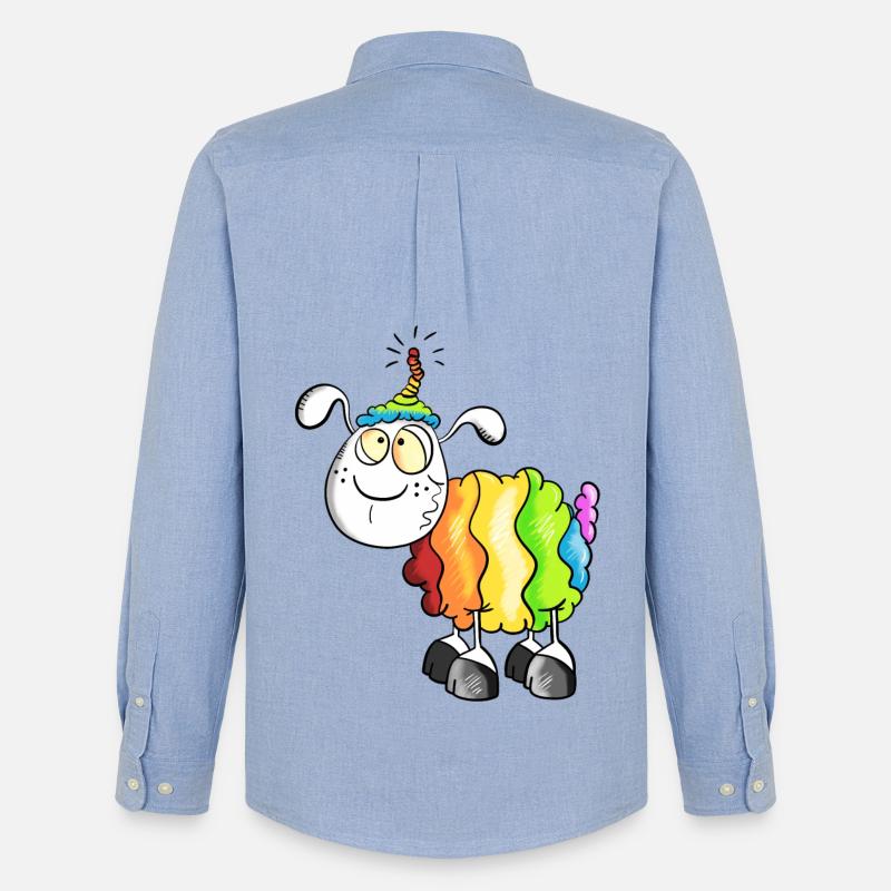 Rainbow Schaf - Männer Oxford Hemd von Stanley/Stella - Carolina Blue