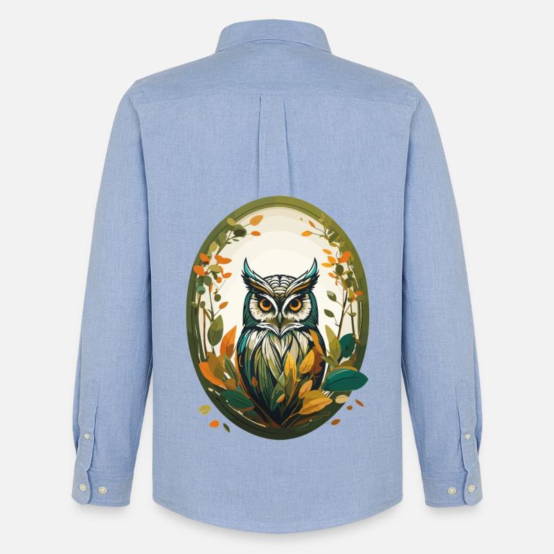 Eule - Männer Oxford Hemd von Stanley/Stella - Carolina Blue