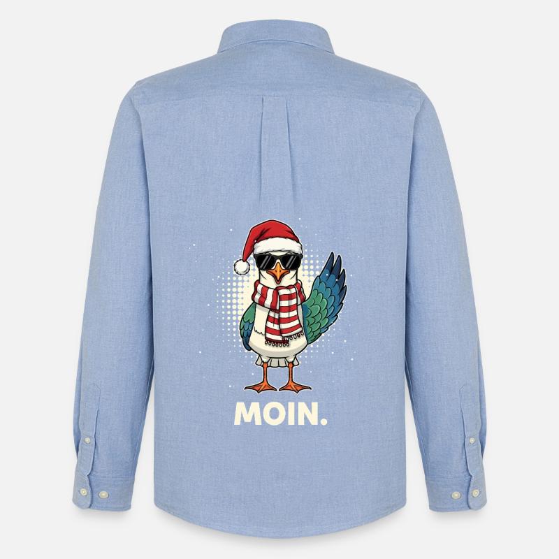 Möwe Weihnachtsmann - Männer Oxford Hemd von Stanley/Stella - Carolina Blue