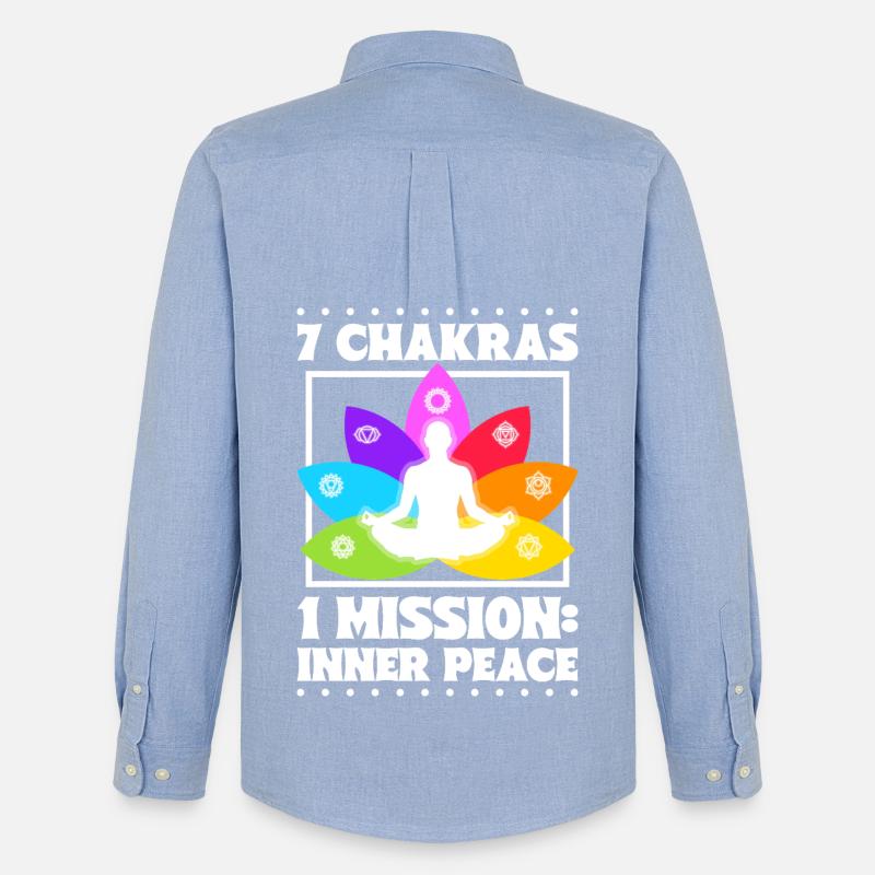 7 Chakren – Innerer Frieden - Männer Oxford Hemd von Stanley/Stella - Carolina Blue
