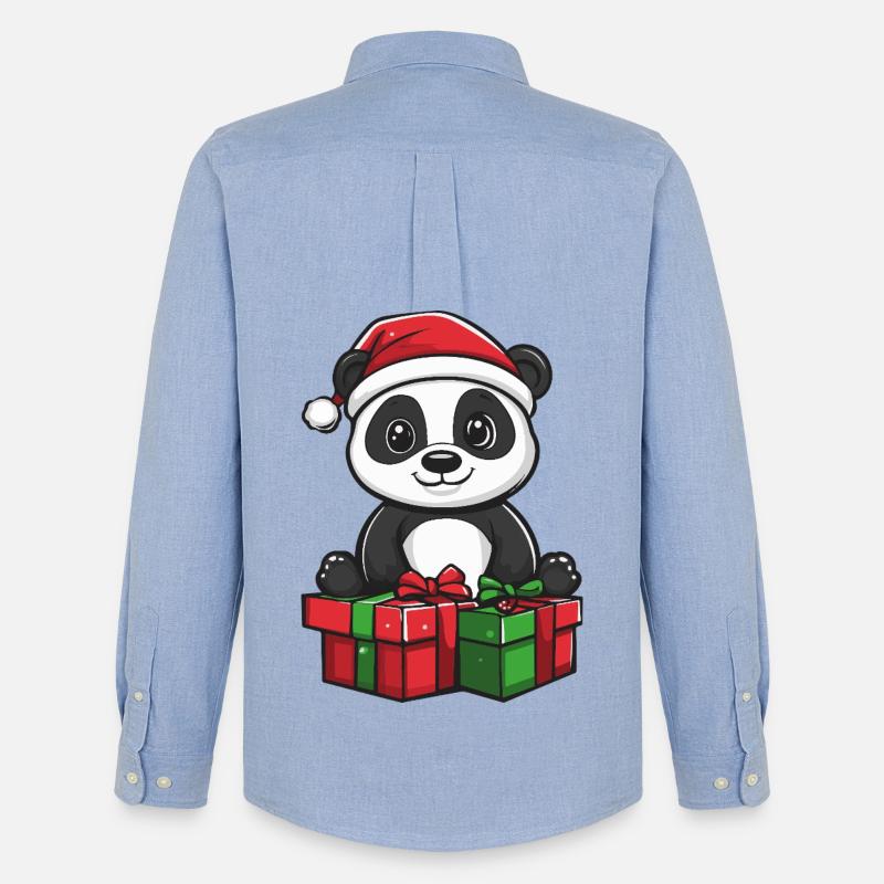 Panda Weihnachten Geschenke - Männer Oxford Hemd von Stanley/Stella - Carolina Blue