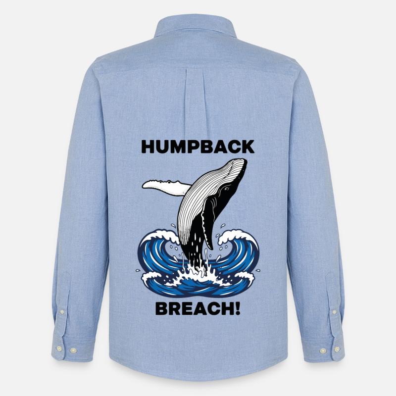 Buckelwalbruch Seebuckelwal - Männer Oxford Hemd von Stanley/Stella - Carolina Blue