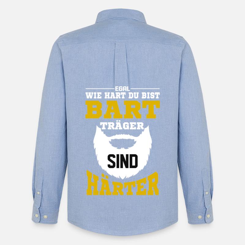 Bartträger sind härter / Bart, Bartträger Spruch - Männer Oxford Hemd von Stanley/Stella - Carolina Blue