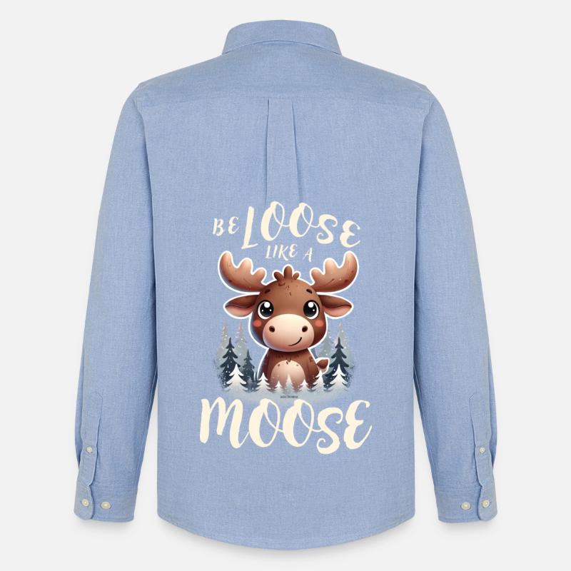 🫎 Be loose like a Moose 🫎 - Männer Oxford Hemd von Stanley/Stella - Carolina Blue