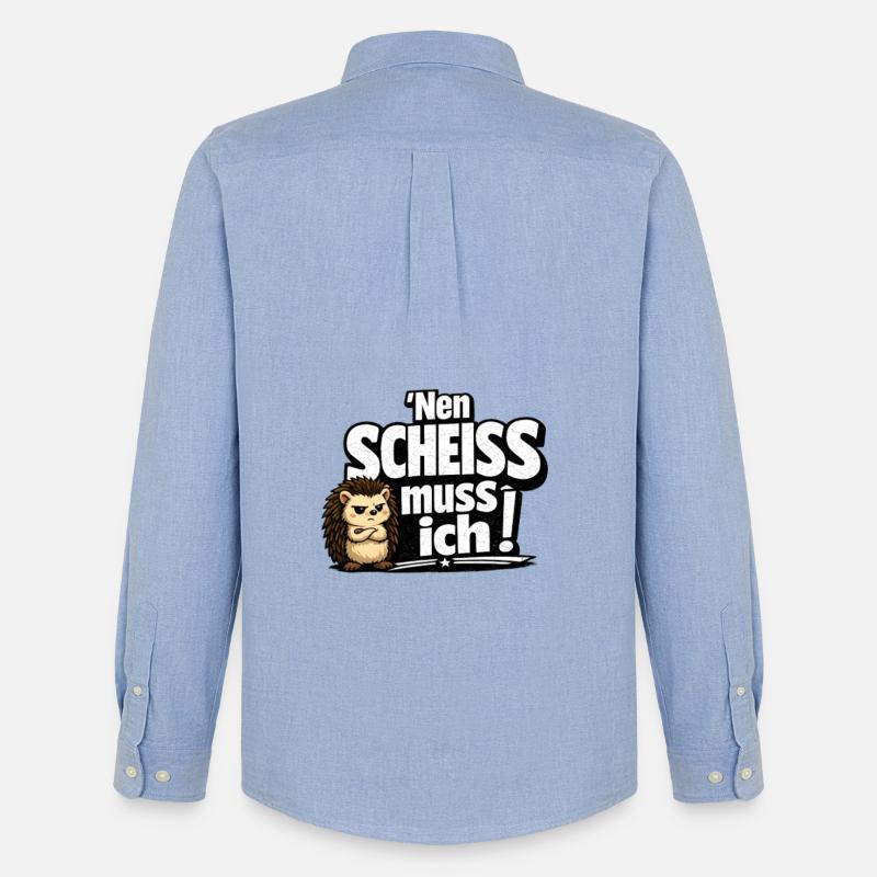 Nen Scheiss Muss Ich Igel - Männer Oxford Hemd von Stanley/Stella - Carolina Blue