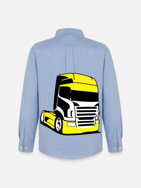 Gelber Lkw Pop-Art - Männer Oxford Hemd von Stanley/Stella - Carolina Blue