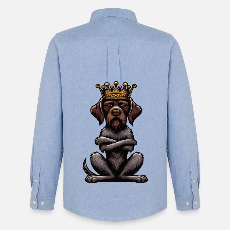 Deutsch Drahthaar Deutsch-Drahthaar Besitzer - Männer Oxford Hemd von Stanley/Stella - Carolina Blue
