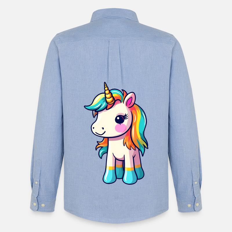 Einhorn-Pride-Design | Einhorn | Regenbogen - Männer Oxford Hemd von Stanley/Stella - Carolina Blue