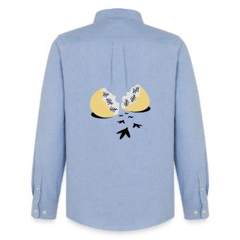 Prison break - Men's Oxford Shirt by Stanley/Stella - carolina blue - Back - AI Model Male 185 dark (185cm)