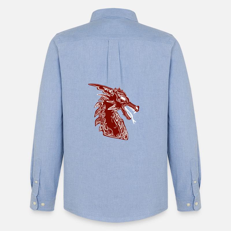 Drachen - Männer Oxford Hemd von Stanley/Stella - Carolina Blue