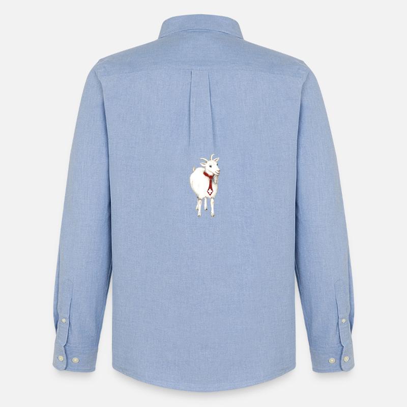 Lustige "Ziege mit schweizer Kravatte" - Männer Oxford Hemd von Stanley/Stella - Carolina Blue
