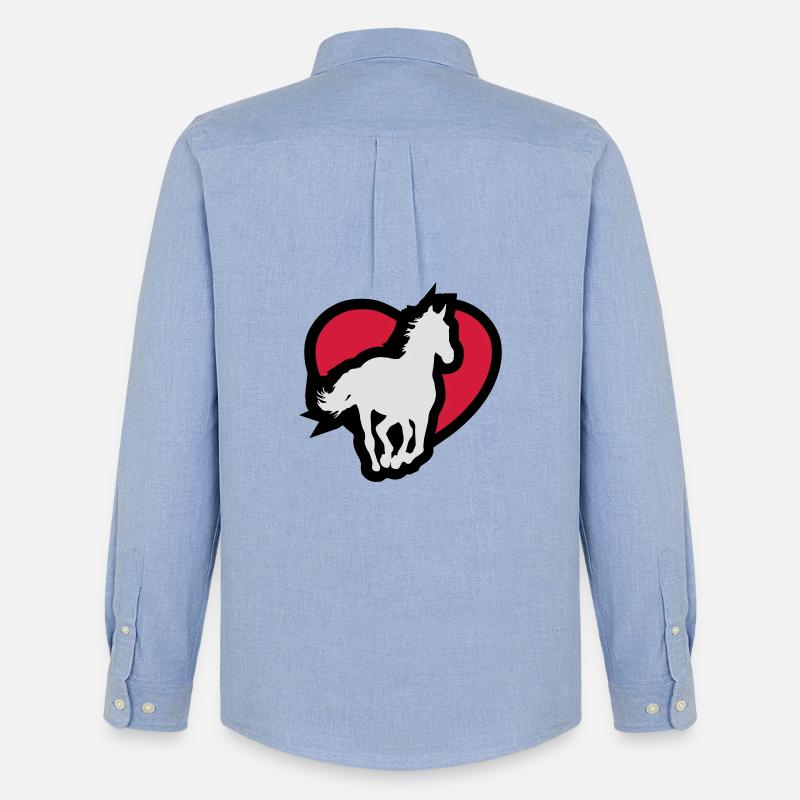 Ein pferd - Männer Oxford Hemd von Stanley/Stella - Carolina Blue