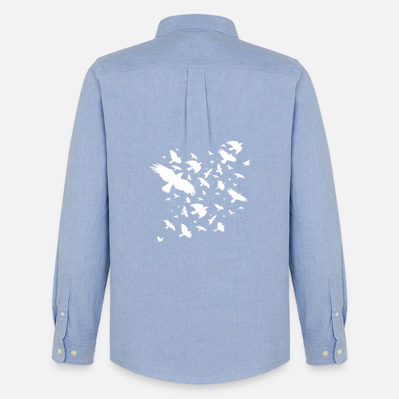 Vogelschwarm - Männer Oxford Hemd von Stanley/Stella - Carolina Blue