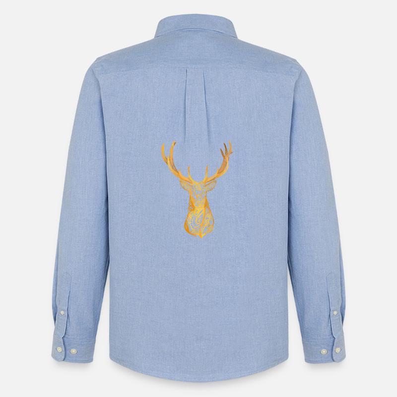 Hirschkopf - Männer Oxford Hemd von Stanley/Stella - Carolina Blue