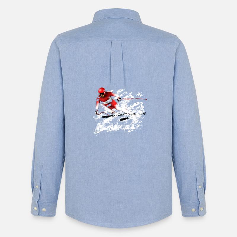 Ski Slalom - Männer Oxford Hemd von Stanley/Stella - Carolina Blue