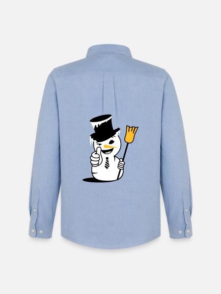 Cool snowman with thumbs up - Men's Oxford Shirt by Stanley/Stella - carolina blue