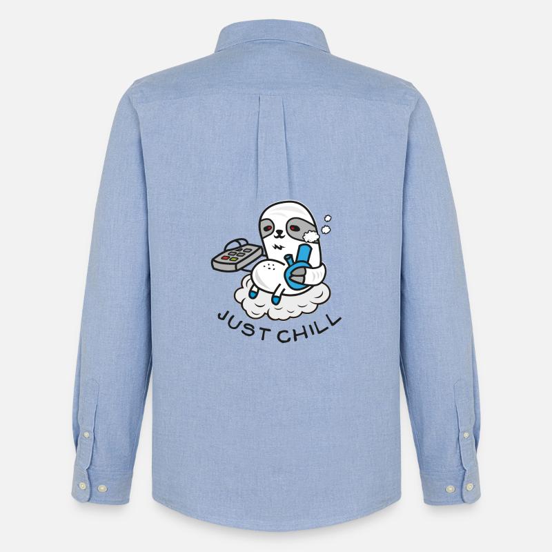 Sloth Sloth Sloth - Comic Drawing - Bong - Men's Oxford Shirt by Stanley/Stella - carolina blue