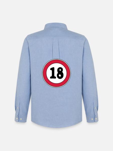 18th birthday sign - Men's Oxford Shirt by Stanley/Stella - carolina blue