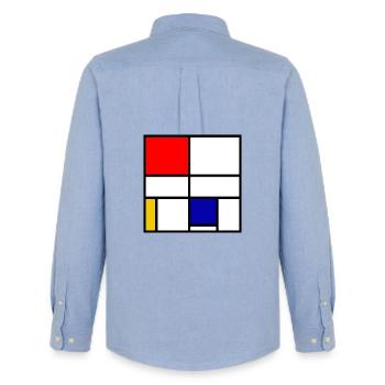 Mondrian 3 - Chemise Oxford homme Stanley/Stella - carolina blue - Dos - AI Model Male 185 dark (185cm)