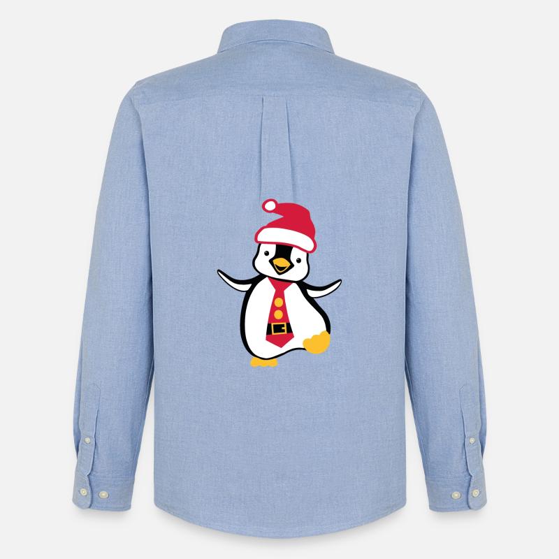 Weihnachten Pinguin - Männer Oxford Hemd von Stanley/Stella - Carolina Blue