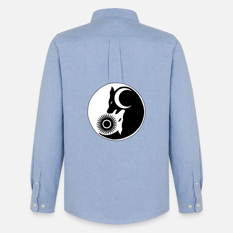 Wolf Yin Yang - Männer Oxford Hemd von Stanley/Stella - Carolina Blue