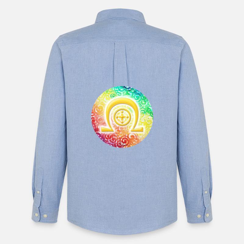 Regenbogen-Dimensionssymbol Heilung - Sonja Ariel - Männer Oxford Hemd von Stanley/Stella - Carolina Blue