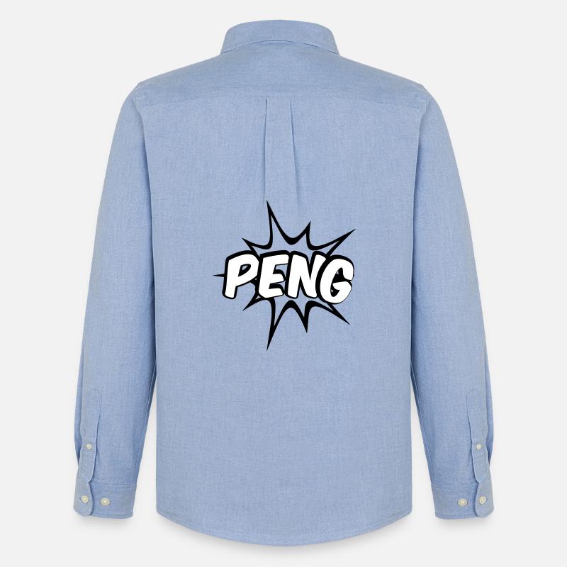 Peng Comic Design - Männer Oxford Hemd von Stanley/Stella - Carolina Blue