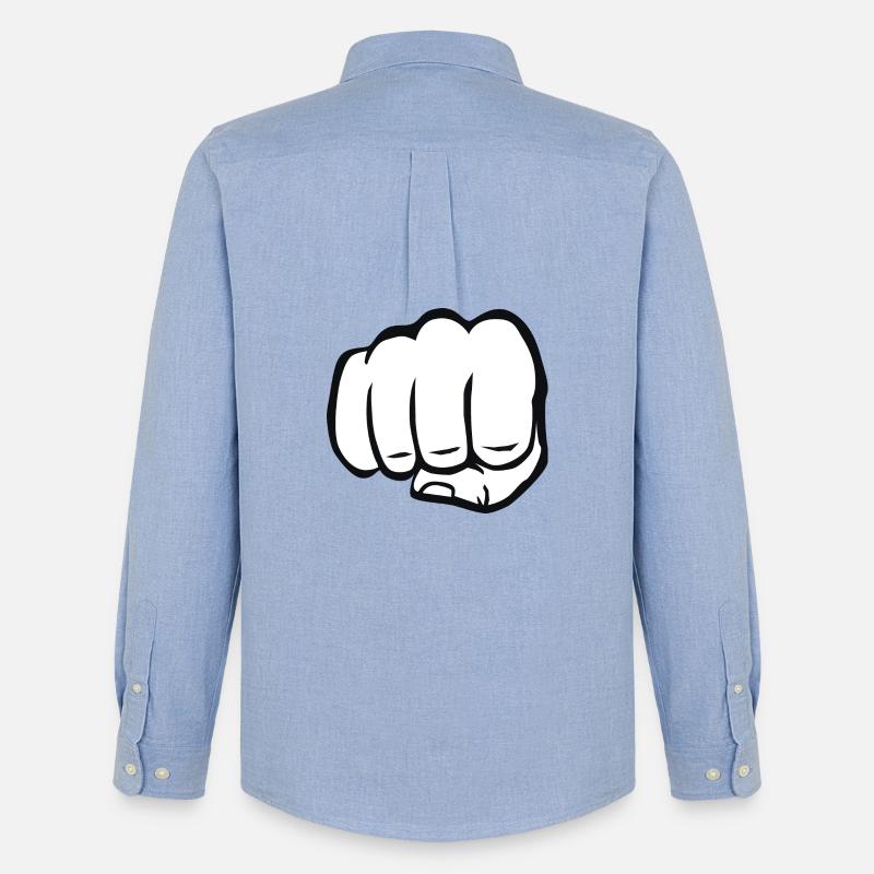 Pugno chiuso a pugno bump cool logo simbolo - Stanley/Stella Camicia Oxford uomo - carolina blue