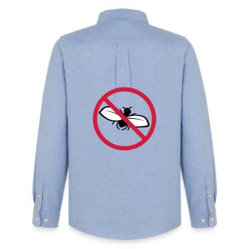 Fliege Verboten Schild - Männer Oxford Hemd von Stanley/Stella - Carolina Blue - Hinten - AI Model Male 185 dark (185cm)