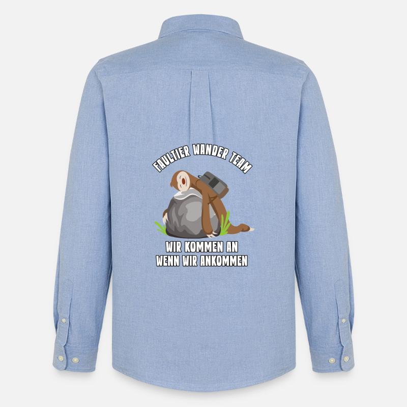 Wander Team Geschenk Bergsteiger Wanderung - Männer Oxford Hemd von Stanley/Stella - Carolina Blue