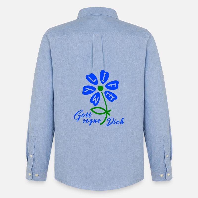 God bless you - Men's Oxford Shirt by Stanley/Stella - carolina blue