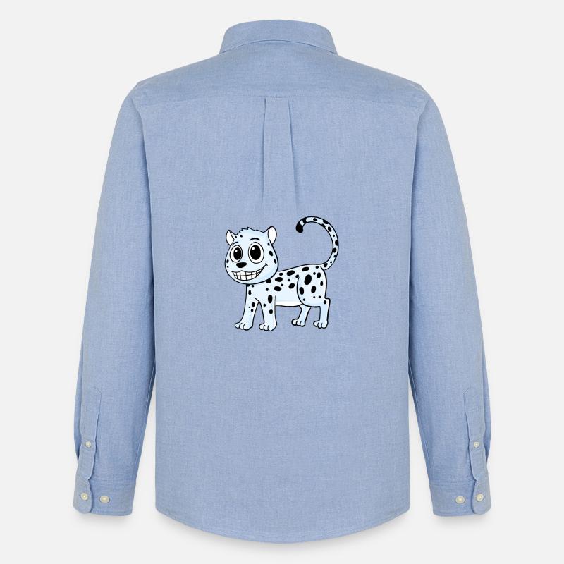 Schneeleopard Leopard - Männer Oxford Hemd von Stanley/Stella - Carolina Blue