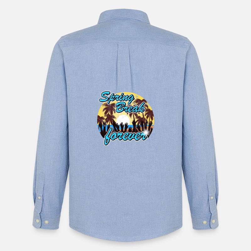 Spring Break forever - Männer Oxford Hemd von Stanley/Stella - Carolina Blue