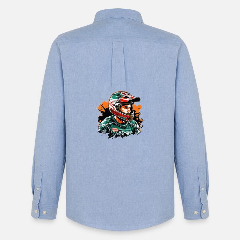Rennfahrer Farbexplosion - Männer Oxford Hemd von Stanley/Stella - Carolina Blue