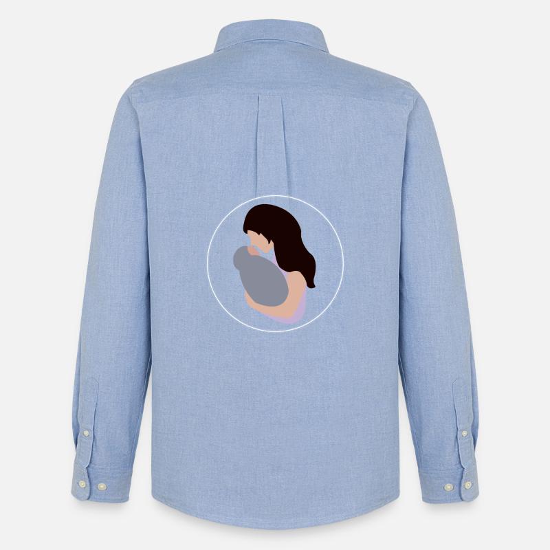 Mutter und Kind - Männer Oxford Hemd von Stanley/Stella - Carolina Blue