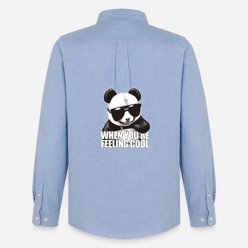 Cool panda feeling good - Männer Oxford Hemd von Stanley/Stella - Carolina Blue