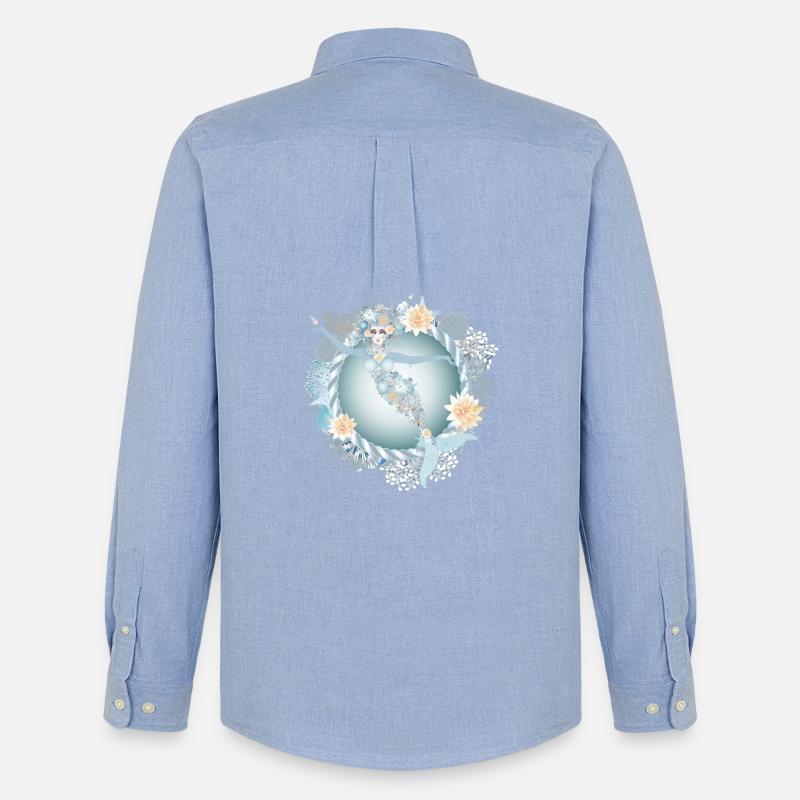 wunderschöne Meerjungfrau im maritimen Rahmen - Männer Oxford Hemd von Stanley/Stella - Carolina Blue