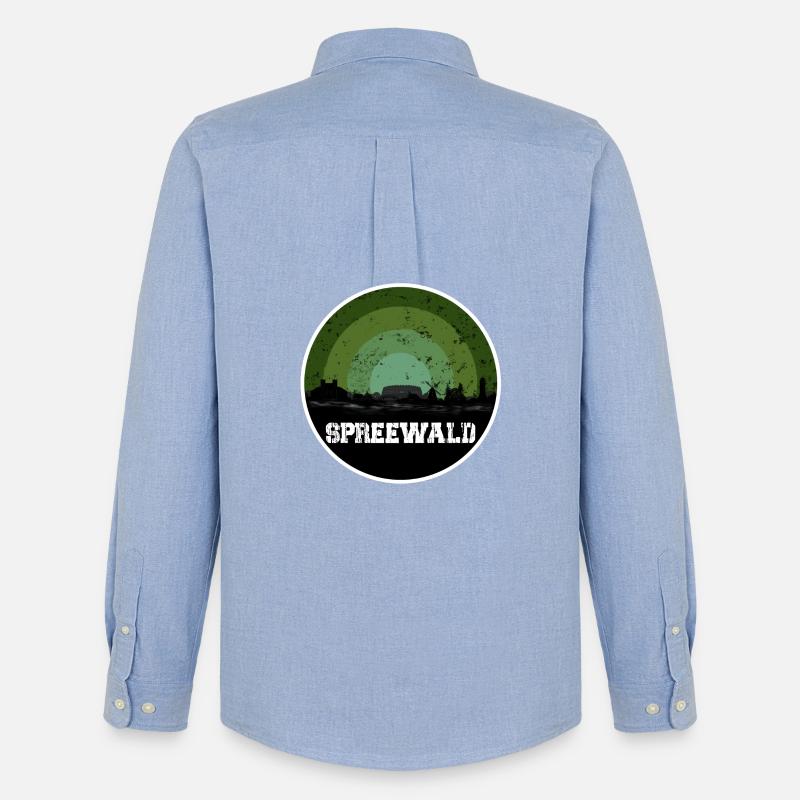 Spreewald Original Skyline - Männer Oxford Hemd von Stanley/Stella - Carolina Blue