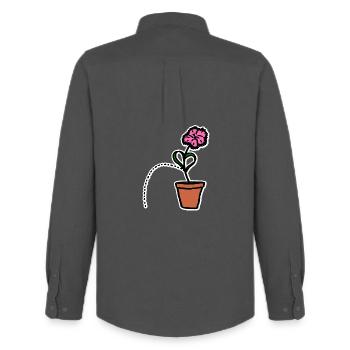Pipinelke - Männer Oxford Hemd von Stanley/Stella - Anthrazit - Hinten - AI Model Male 185 dark (185cm)