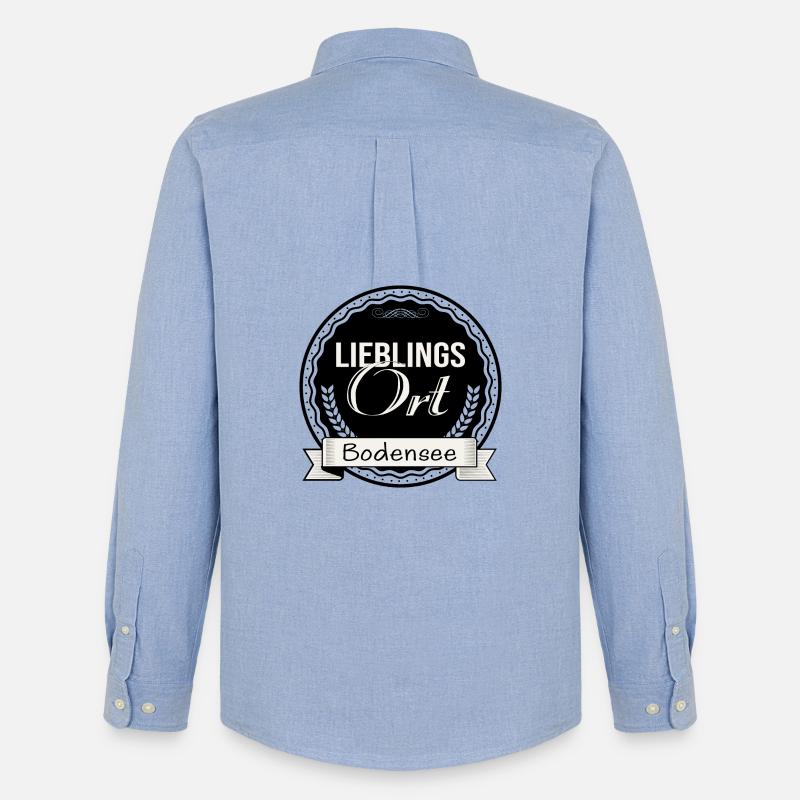 Lieblingsort Bodensee - Männer Oxford Hemd von Stanley/Stella - Carolina Blue