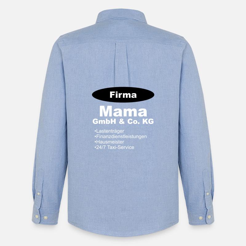 Mama GmbH Firma Geschenk Mutter - Männer Oxford Hemd von Stanley/Stella - Carolina Blue
