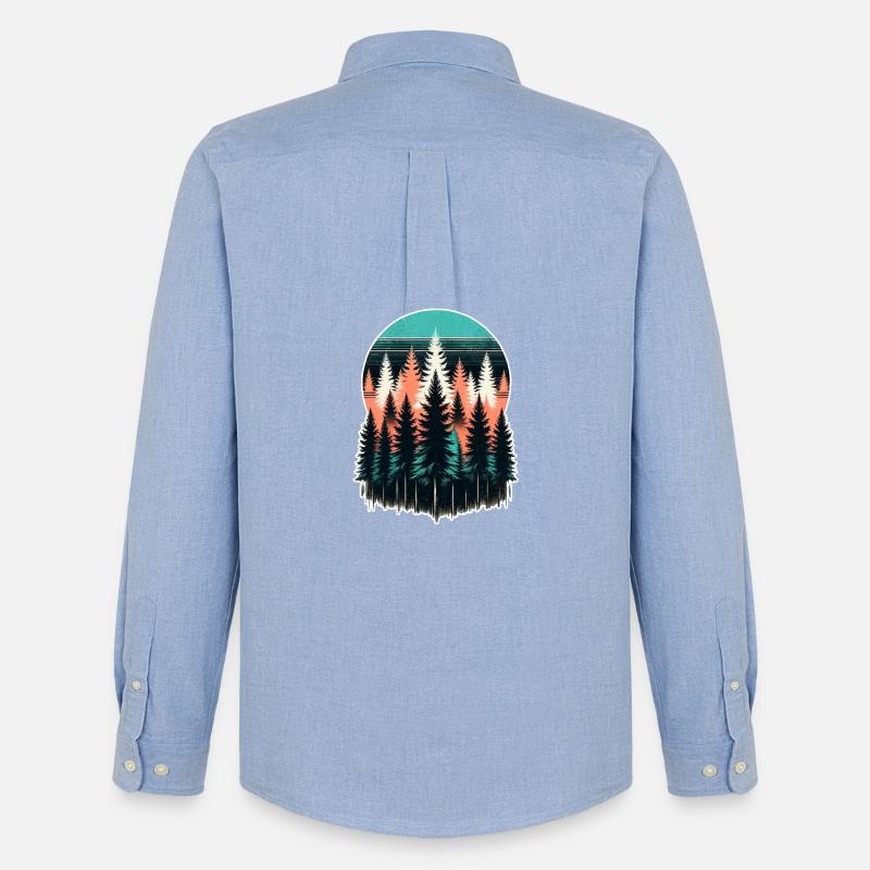 Waldlicht Abendrot - Männer Oxford Hemd von Stanley/Stella - Carolina Blue